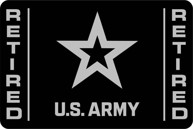 U.S. Army Retired with Star Logo - Tow Hitch Cover
